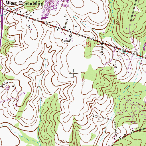 Topographic Map of Wynfield, MD