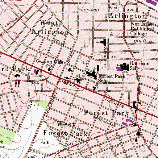 Topographic Map of All Saints Roman Catholic Church, MD