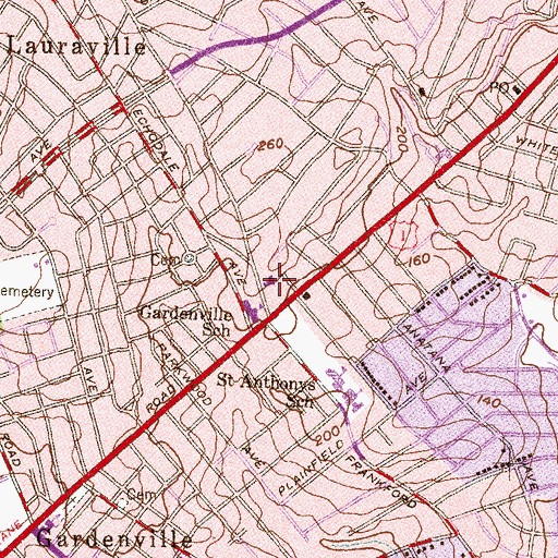 Topographic Map of Andrew Chapel United Methodist Church, MD