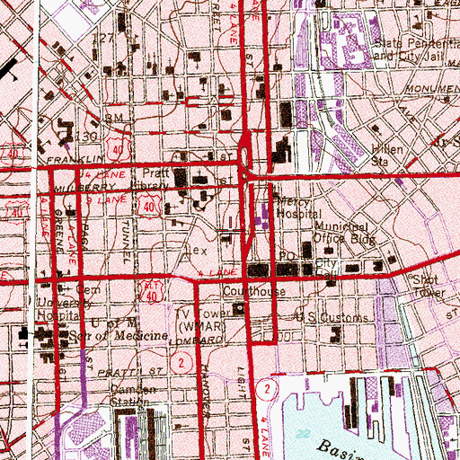 Topographic Map of Arlington Federal Building, MD