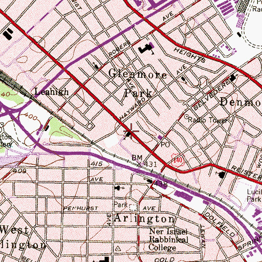 Topographic Map of Arlington Methodist Church, MD