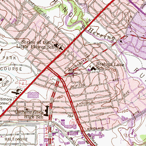 Topographic Map of Augustana Lutheran Church, MD
