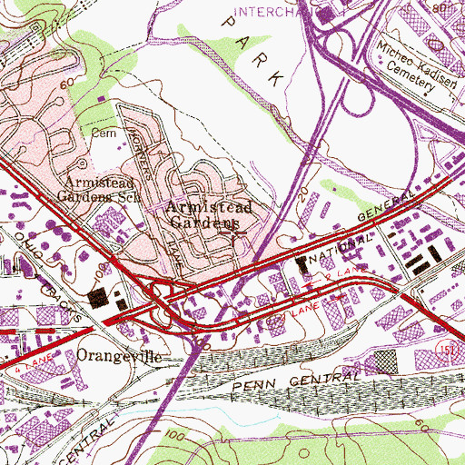 Topographic Map of Bethel Baptist Church, MD