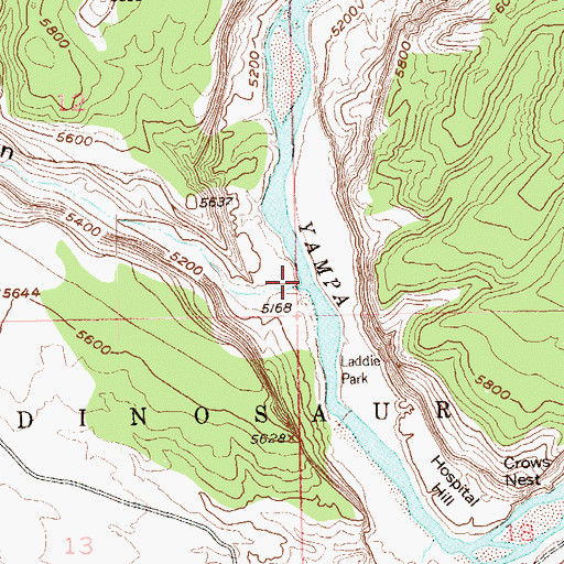 Topographic Map of Cottonwood Creek, CO