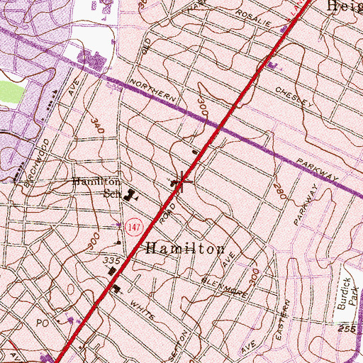 Topographic Map of Bethesda United Methodist Church, MD