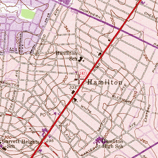 Topographic Map of Calvary Tabernacle, MD
