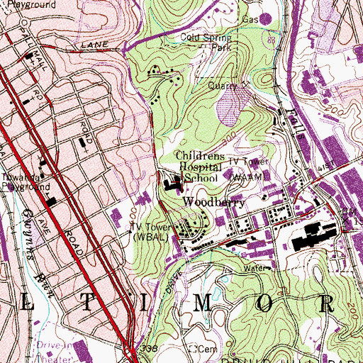 Topographic Map of Childrens Hospital and Center for Reconstructive Surgery, MD