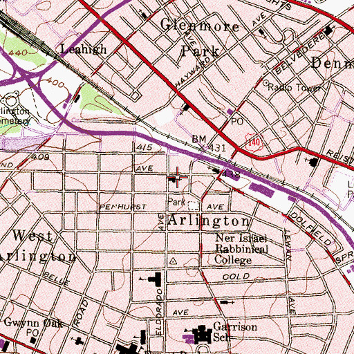Topographic Map of Church of the Transfiguration, MD