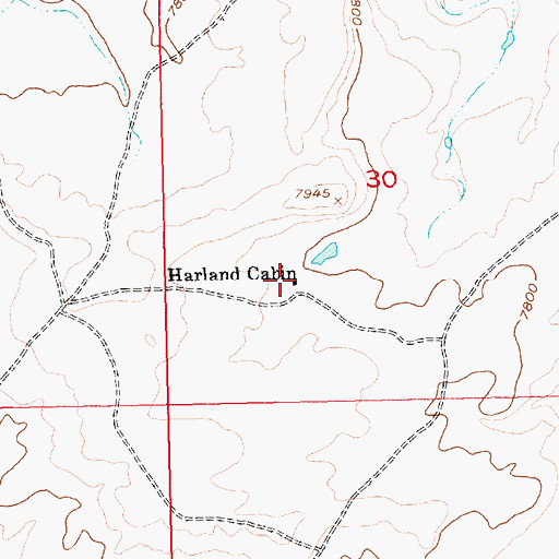 Topographic Map of Harland Cabin, CO
