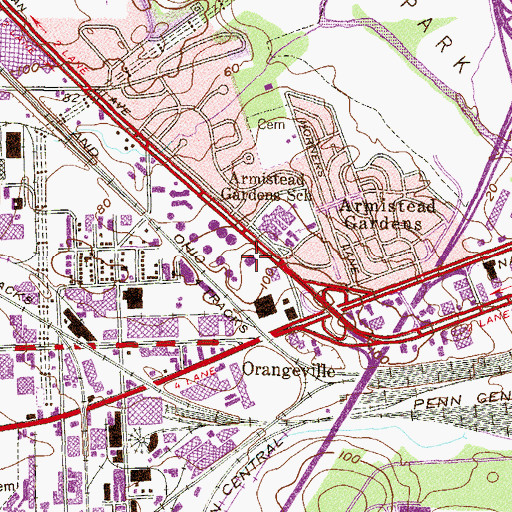 Topographic Map of Claremont High School, MD