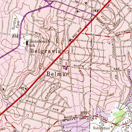 Topographic Map of Epiphany Lutheran Church, MD