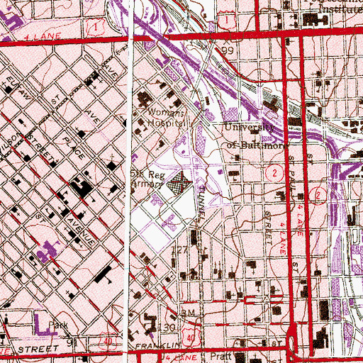 Topographic Map of Fifth Regiment Armory, MD