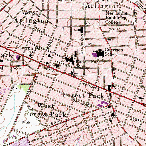 Topographic Map of First Baptist Church, MD
