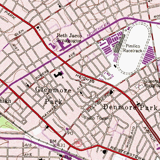 Topographic Map of First Baptist Church, MD