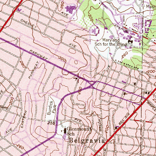 Topographic Map of First Bible Presbyterian Church (historical), MD