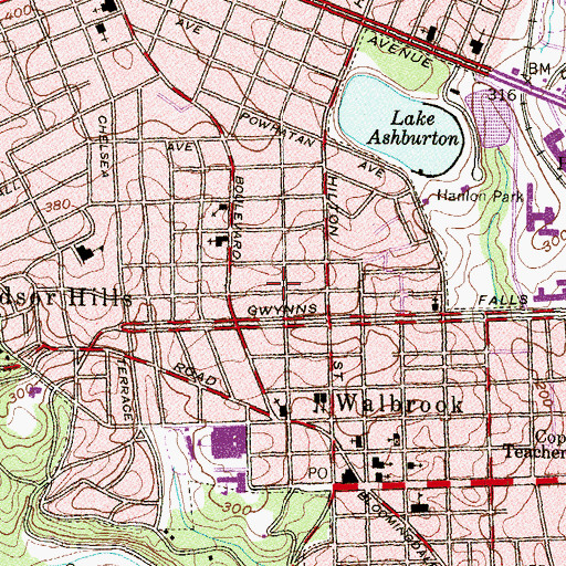 Topographic Map of Bethel Temple Church, MD