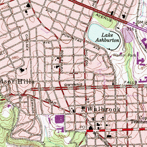 Topographic Map of Bright Star Baptist Church, MD