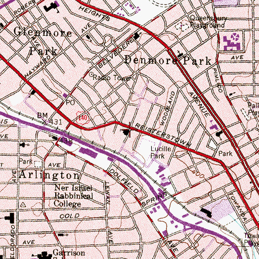 Topographic Map of Christ United Methodist Church, MD