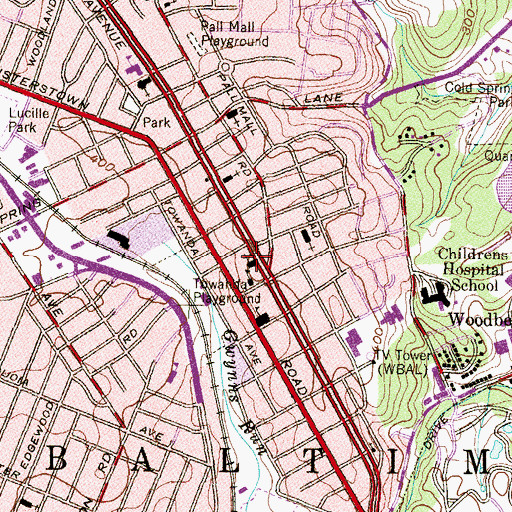 Topographic Map of Gillis Memorial Community Church, MD