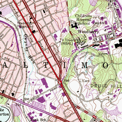 Topographic Map of Good Shepherd Baptist Church, MD