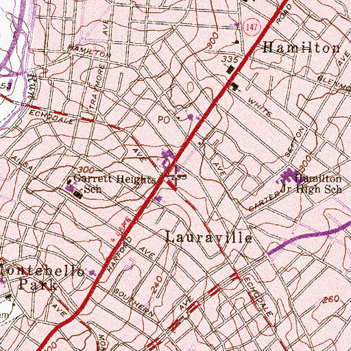 Topographic Map of Hamilton Business School, MD