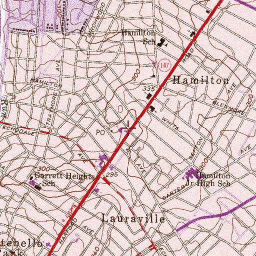 Topographic Map of Hamilton Presbyterian Church, MD