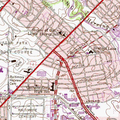 Topographic Map of Har Sinai Cemetery, MD