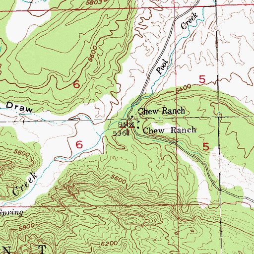 Topographic Map of Chew Ranch, CO