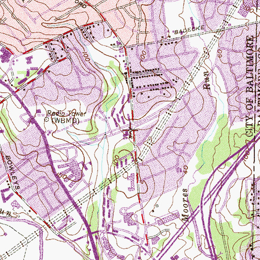 Topographic Map of Immanuel Baptist Church, MD