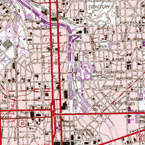 Topographic Map of Interchange 3, MD