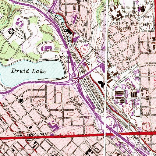 Topographic Map of Interchange 7, MD