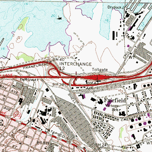Topographic Map of Interchange 9, MD