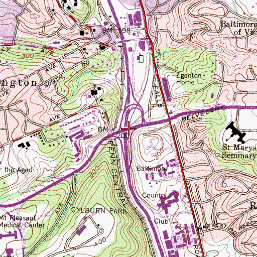 Topographic Map of Interchange 10, MD