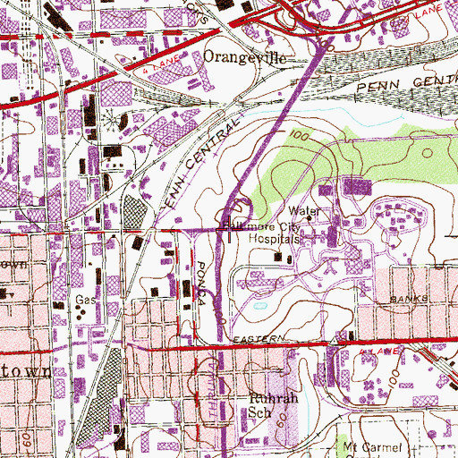 Topographic Map of Interchange 12, MD