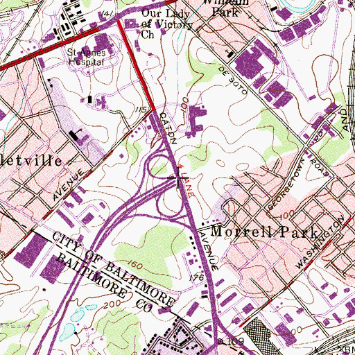 Topographic Map of Interchange 50, MD