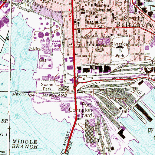 Topographic Map of Interchange 54, MD