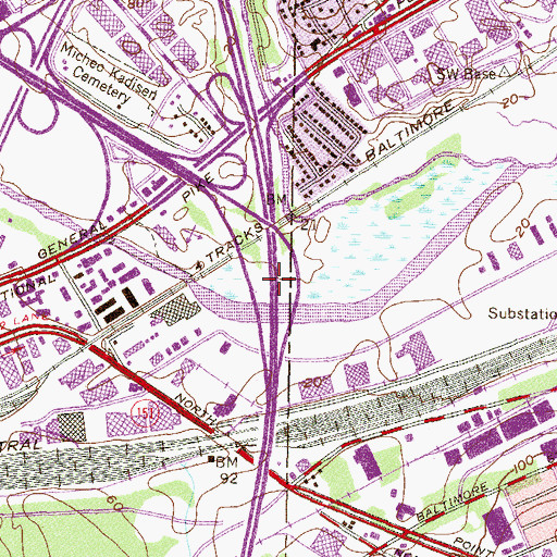 Topographic Map of Interchange 60, MD