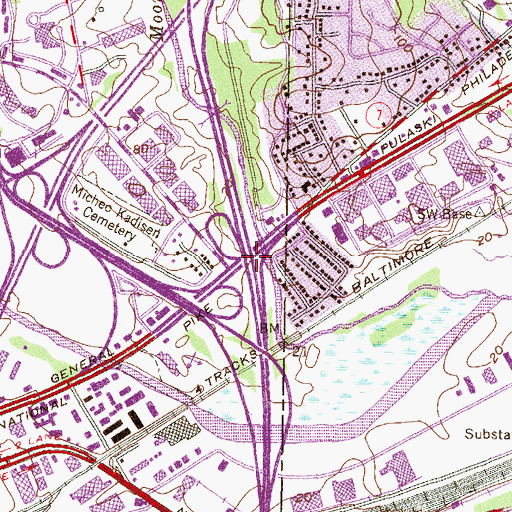 Topographic Map of Interchange 61, MD