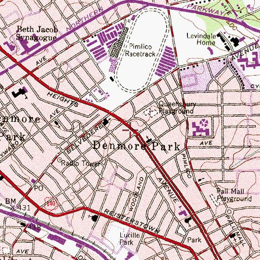 Topographic Map of Kingdom Hall of Jehovahs Witnesses, MD