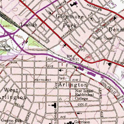 Topographic Map of Kingdom Hall of Jehovahs Witnesses, MD