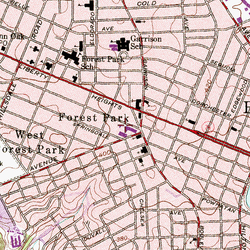 Topographic Map of Liberty Recreation Center, MD