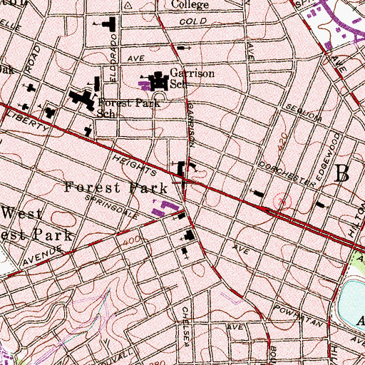 Topographic Map of Life Evangelical Church, MD