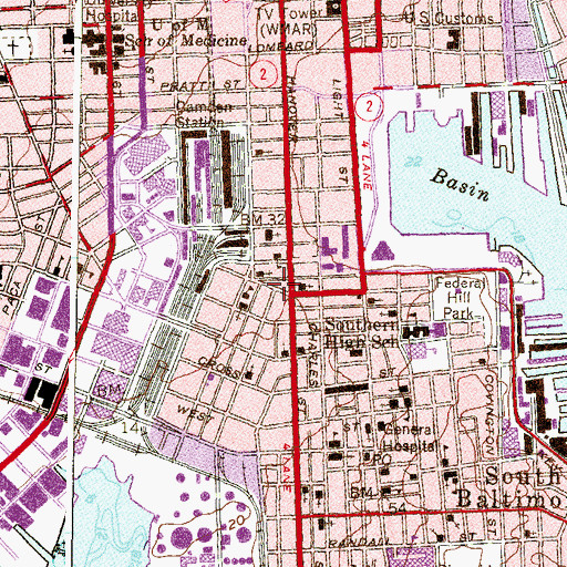 Topographic Map of Little Montgomery Street Historic District, MD