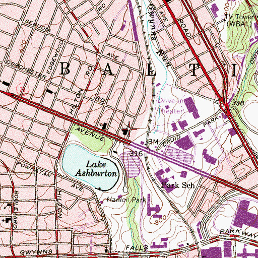 Topographic Map of Mount Zion United Methodist Church, MD