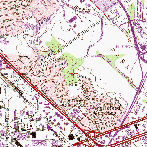 Topographic Map of Northeast Baptist Chapel, MD