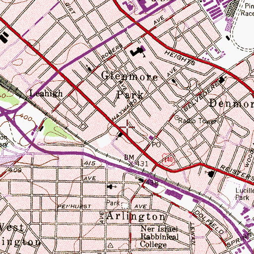Topographic Map of Baltimore Police Department Northwestern District, MD