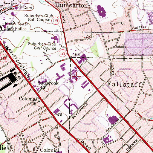 Topographic Map of Oheb Shalom Temple, MD