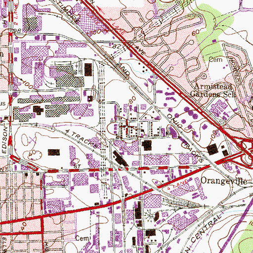 Topographic Map of Orangeville Methodist Church, MD