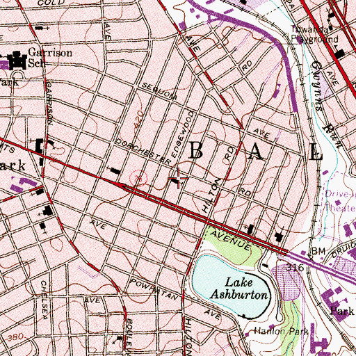 Topographic Map of Our Lady of Lourdes School, MD