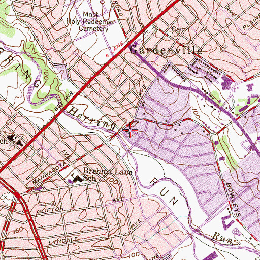 Topographic Map of Parkside Methodist Church, MD